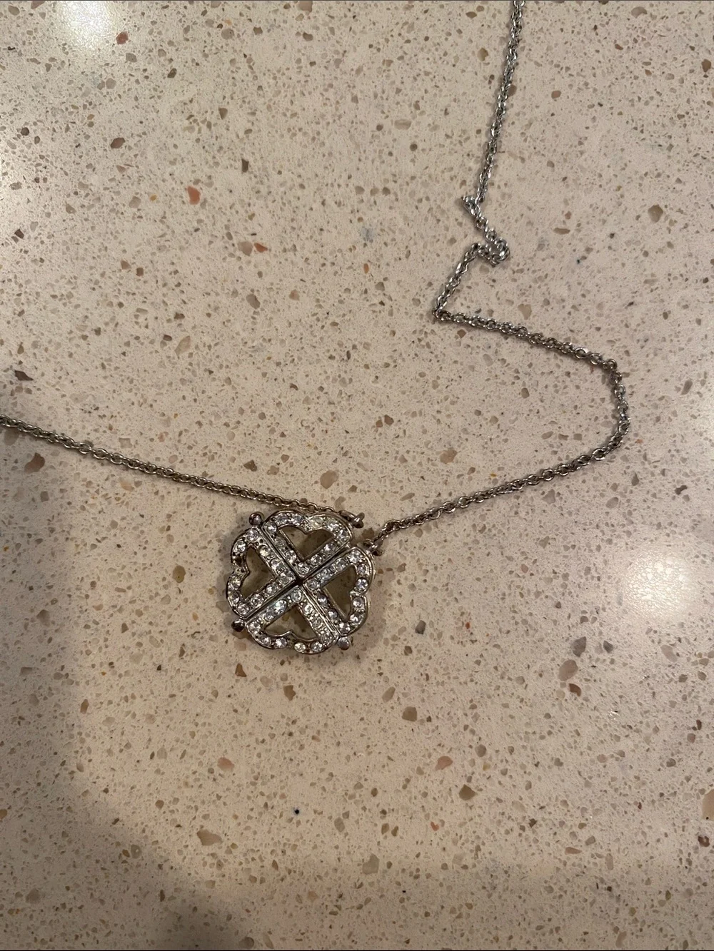 Silver-Tone Crystal Cross Pendant Necklace - Women Jewelry - Picture 2 of 3